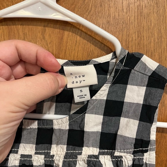 A NEW DAY black & white checked high neck midi dress with ruffle accent - Picture 4 of 7